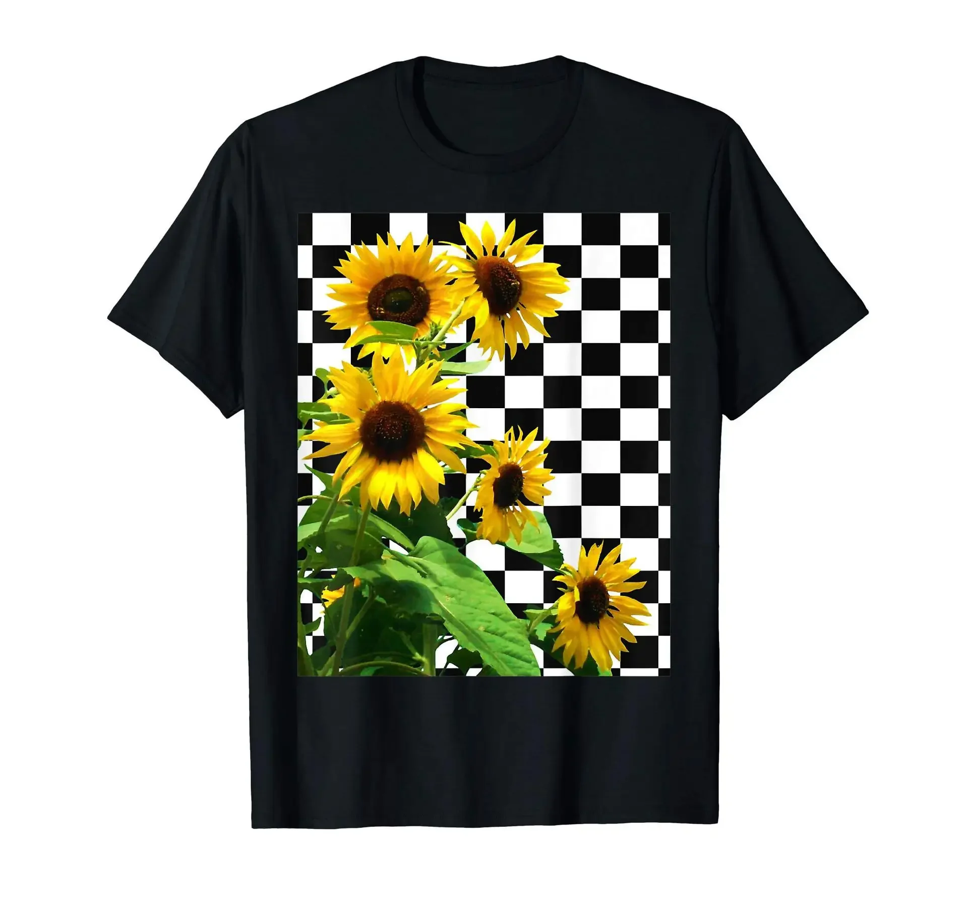 Summer Short Sleeve Sunflower Flowers and Love Printed Loose T-shirt Tops for Men and Women Oversized T Shirt Kawaii Clothes