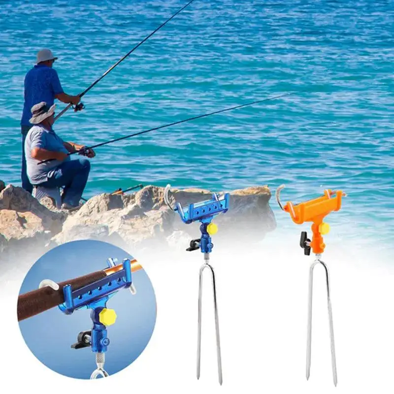 360 Degree Adjustable Fishing Rod Holders Self-Locking Fish Pole Bracket Ground Bank Fishing Rod Rack Stand Fishing Rod Holder