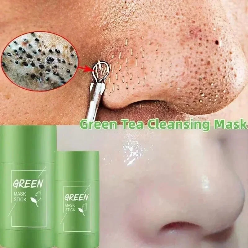 

Green Tea Remove Blackhead Solid Mask Dispel Acne Blemish Black Dots Facial Clean Stick Tighten Shrink Pores Whitening Skin Care