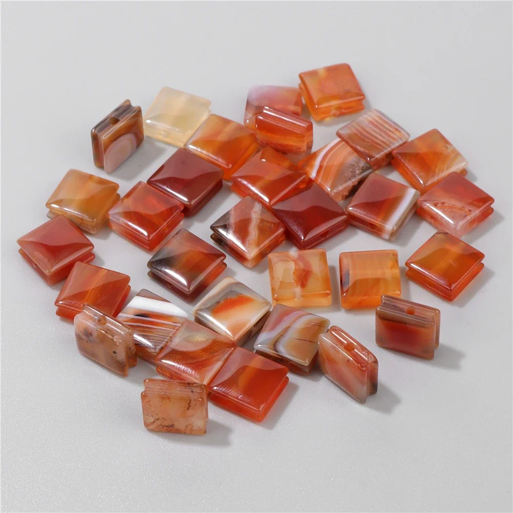 10MM Fashion Trend Square Groove Stone Beads Flat Square Cube Loose Spacer Beads Charm For Jewelry Making Handmade DIY