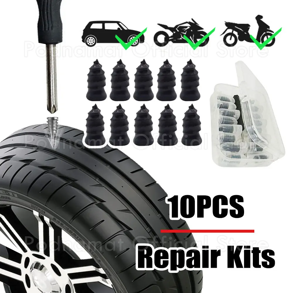 Universal Vacuum Tyre Repair Screws Set For Car Motorcycle Scooter Rubber Tubeless Tire Repair Kit Glue Free Repair Tire Nails