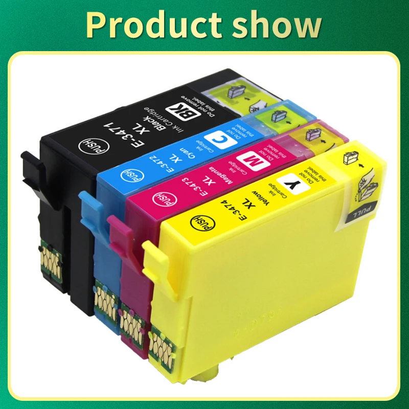 34XL T3471 T3472 T3473 T3474 Color Compatible Ink Cartridge For Epson WorkForce Pro WF3720 WF3725 WF3720DWF WF3725DWF Printer