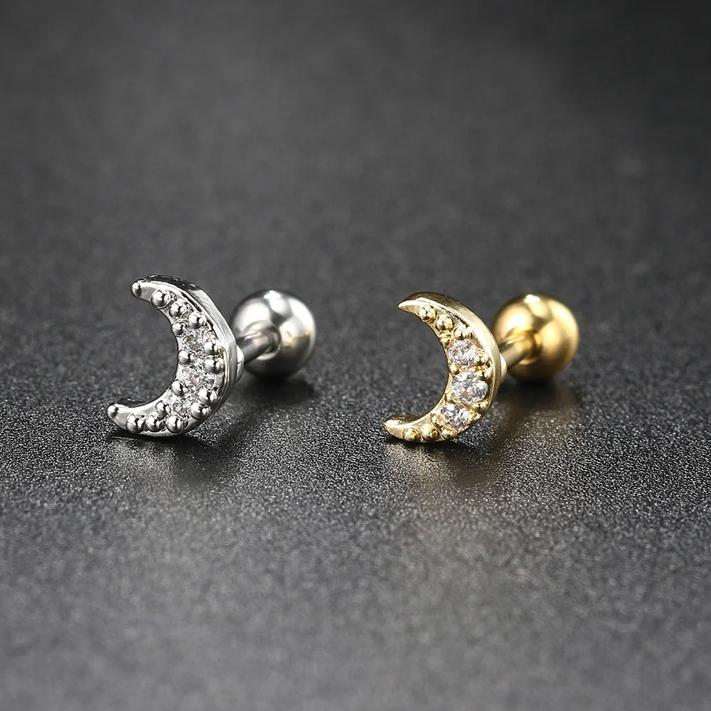 Petites Boucles D'Oreilles Requin En Argent Sterling 925 - Bijoux Mignons Pour Cartilage Et Tragus