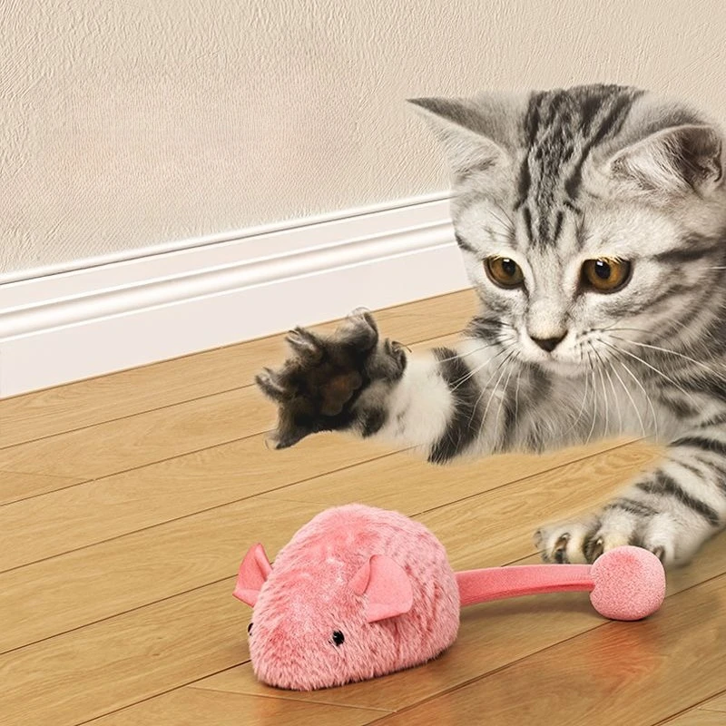Interactive Mouse Plush Cat Chew Toy Squeaky Luminous Mice Kitten Toy Bite Resistant Teeth Cleaning Cat Toy Supplies, image 2