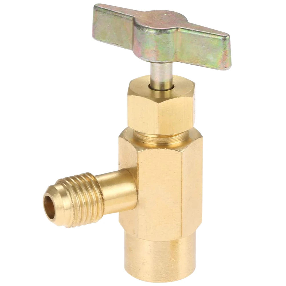 R1234A المبردات يمكن فتاحة الزجاجات الحنفية 1/4 SAE شاحن أنثي الذاتي الختم يمكن الاستفصال فتاحة الزجاجات النحاس لتكييف الهواء #6