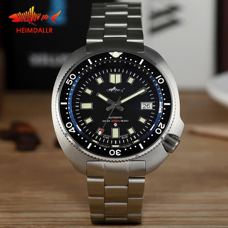 

HEIMDALLR Sharkey Vintage Mechanical Watch Luminous Dial Sapphire NH35A Automatic Movement Watch 200M Waterproof Diver Watches