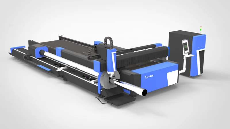 Carbon Steel Stainless Steel Fiber laser cutting machine With 2nd Table & Rotary axis AKJ1530FCR