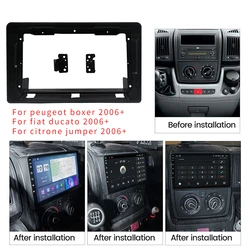 Para citroen jumper peugeot boxer fiat ducato 2006 + carro dvd estéreo quadro placa adaptador de montagem traço 9 polegada rádio do carro fascia