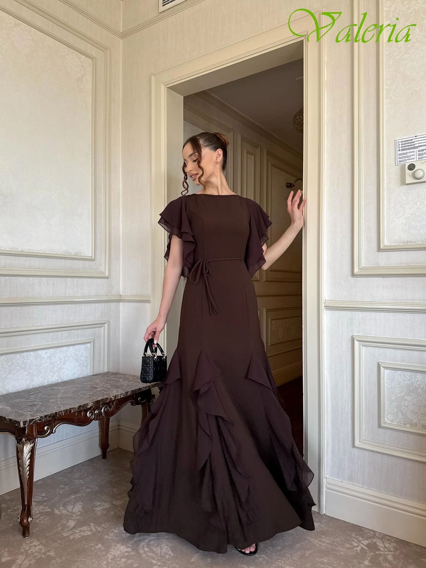 Aangepaste A-lijn ronde hals korte mouwen elegante formele avondjurk moderne mode beroemdheidsjurken hoge kwaliteit galajurk