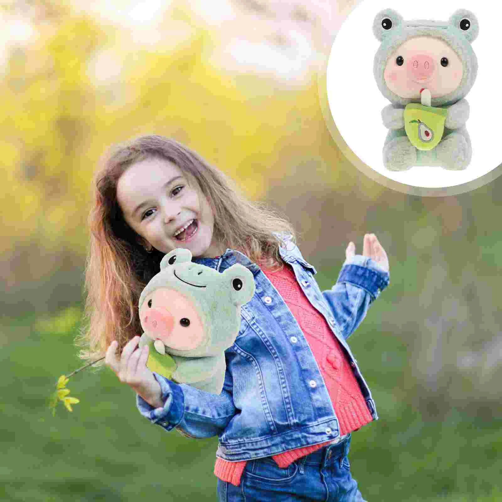 Childrens Toys Baby Bottle Pig Stuffed Animal Filling Kids Plaything Cartoon Green