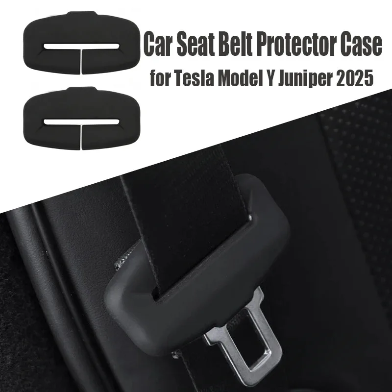 

Car Seat Belt Anti Scratch Protector Case for Tesla Model Y Juniper 2025 Silicone Seatbelt Buckle Cover New Model3+ Accessories
