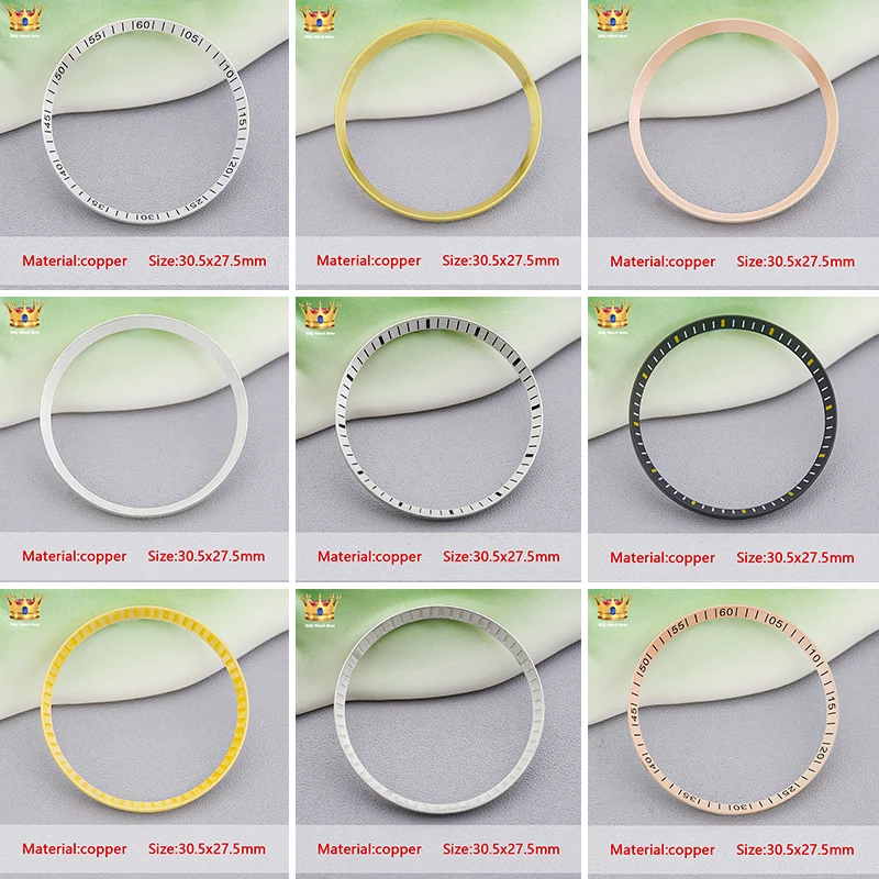Anel de capítulo de relógio 30.5mm serve para skx007 skx009 SRPD substitui anel interno de cobre nh35 case modification accessor