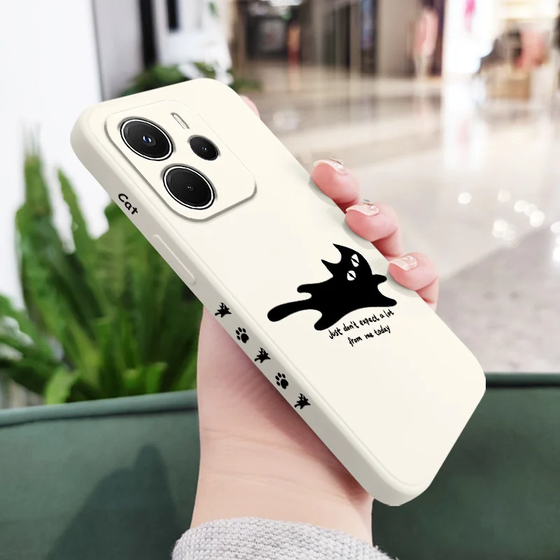 رمي القط قضية الهاتف ل Xiaomi Redmi ملاحظة 14 13 12 12S 11 11S 10 10S 9 9S 15 15C 14C برو زائد 4G 5G السائل غطاء سيليكون