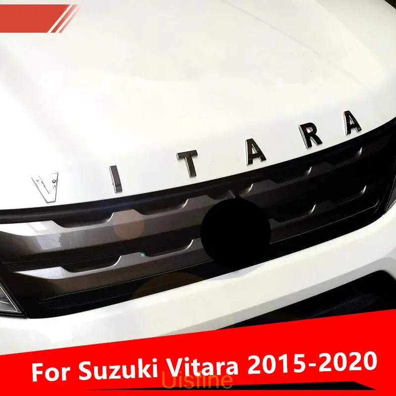 For Suzuki Vitara 2015-2017 2018 2019 2020 2021 2022 2023 ABS Letter 3D Logo Sticker Metal Steel Personality Car Head Decoration