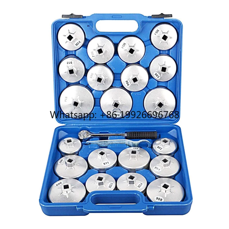 

Automotive Garage Tools 23pcs Aluminum Alloy Cup Type Oil Filter Cap Wrench Socket Removal Tool Set with Storage Case