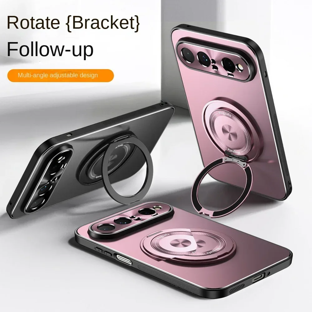 For Huawei Pura X View Magnetic for MagSafe Matte Ring Holder Cover for Huawei Pura X View Hard Bumper Protective Cover