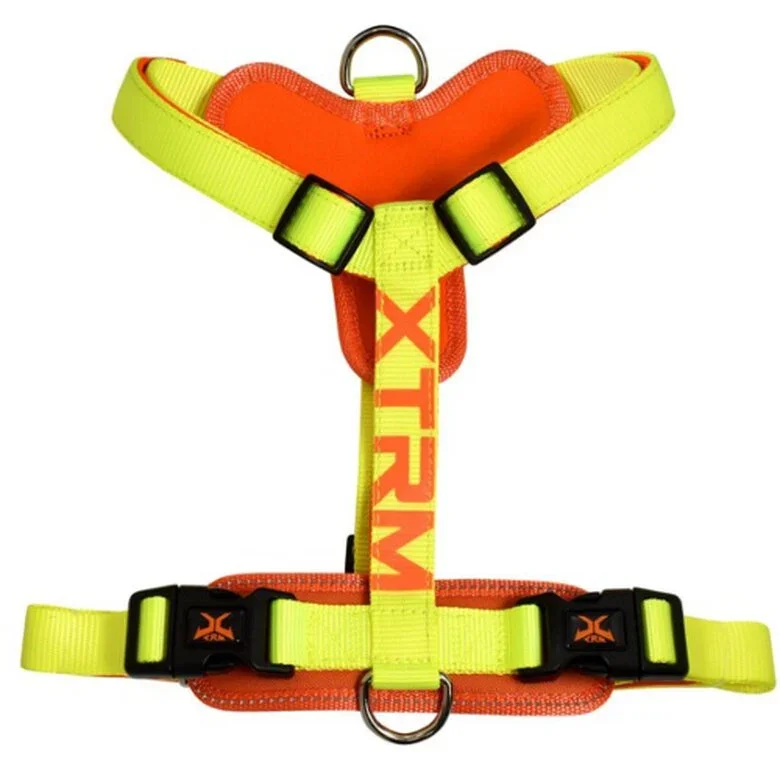 Arnés Nayeco X-TRM Cronos Neon Flash limón/naranja - Acolchado en H para mayor comodidad y seguridad