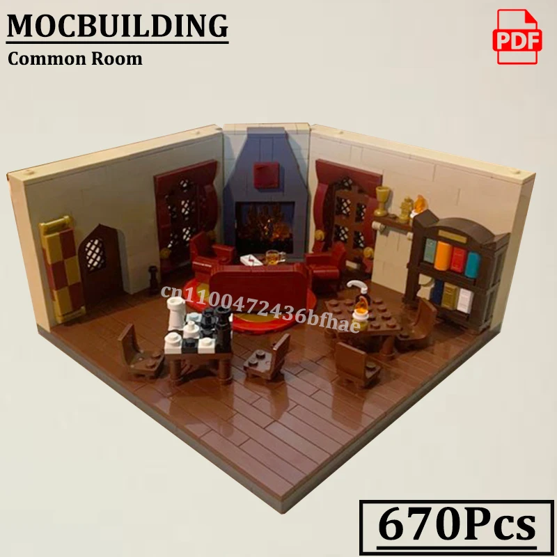 

Common Room Diorama Model MOCBUILDING Medieval Buildings Wizarding World Construction Toys Gift