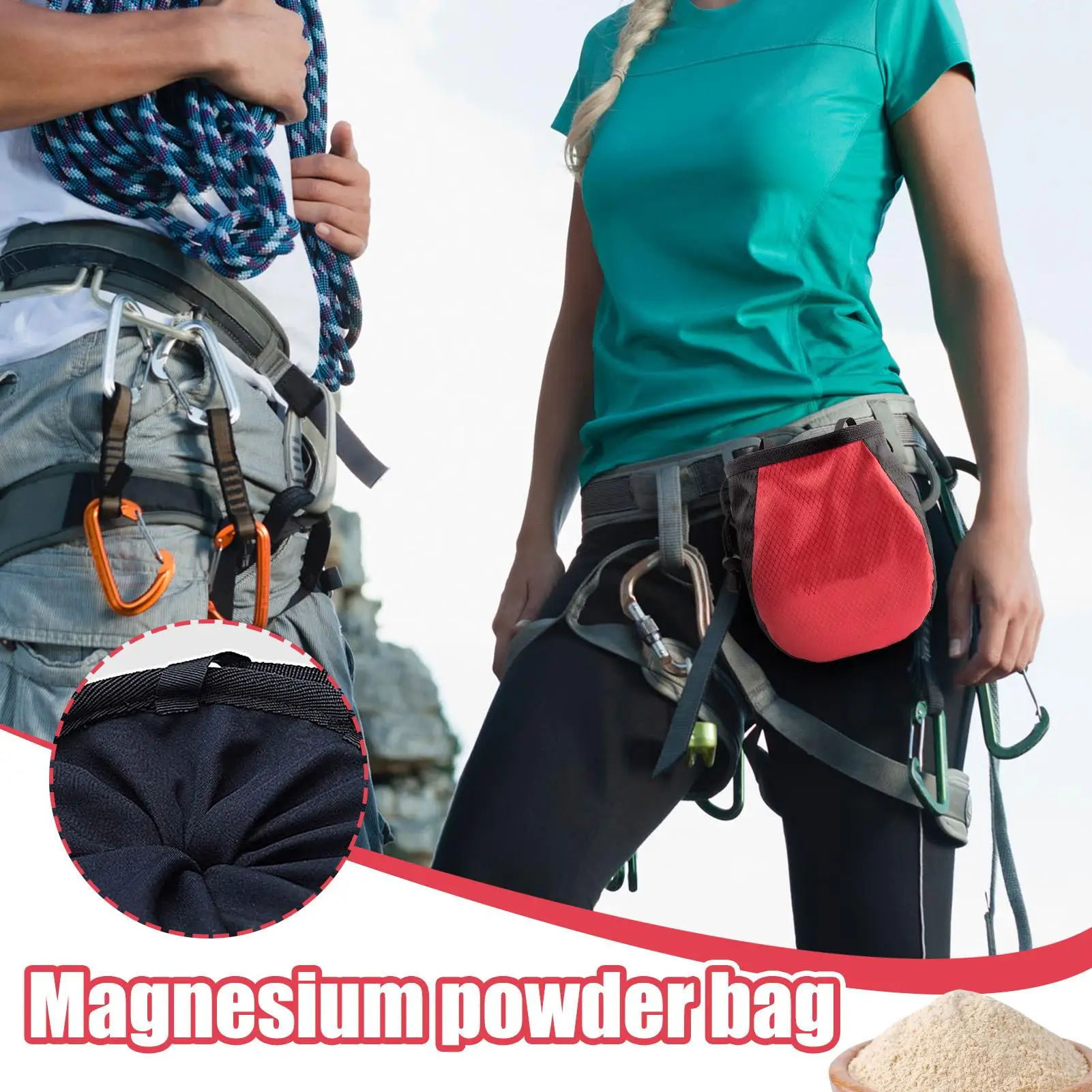 

Waterproof Bouldering Chalk Bag Adjustable Leakproof Pouch For Climbers, Beginners, Gym Fitness & Outdoor Sports