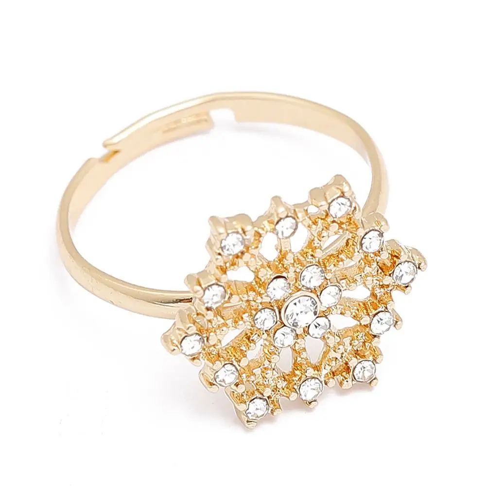 Fashion Design Christmas Tree Christmas Open Ring Elk Dripping Oil Cartoon Lovely Ring Santa Snowman Xmas Jewelry Gift