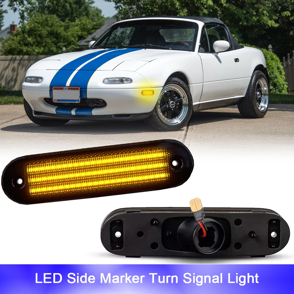 

For Mazda Miata MX-5 1990-2005 Front Fender LED Side Marker Lights Amber Indicator Turn Signal Lamp Canbus Car Styling MA2551107