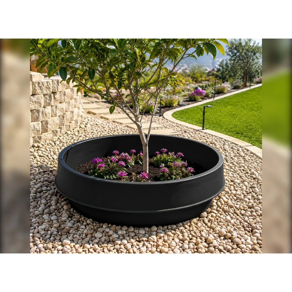 12-Pack 24-Inch Tree Planting Rings - Deep Root Watering Basin & Edging