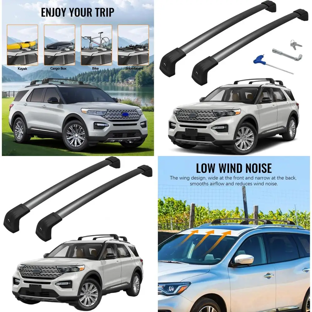 

Aluminum Lockable Crossbars for Ford Explorer 2020-2026, 300lbs Capacity, Roof Cargo Carrier for Bikes, Kayaks & More