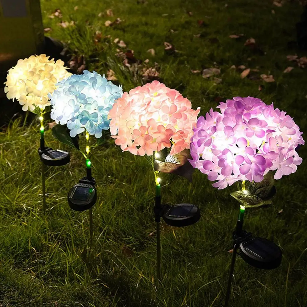 

Realistic LED Hydrangea Lights Decorative Lighting Landscape Decoration Solar Embroidered Flower Lamp Solar Powered