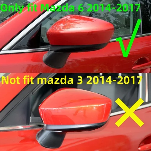 Imagen 2 del producto Cubierta inferior para espejo retrovisor de puerta lateral de coche, tapa de carcasa de ala para Mazda 6 Atenza 2014 2015 2016 2017