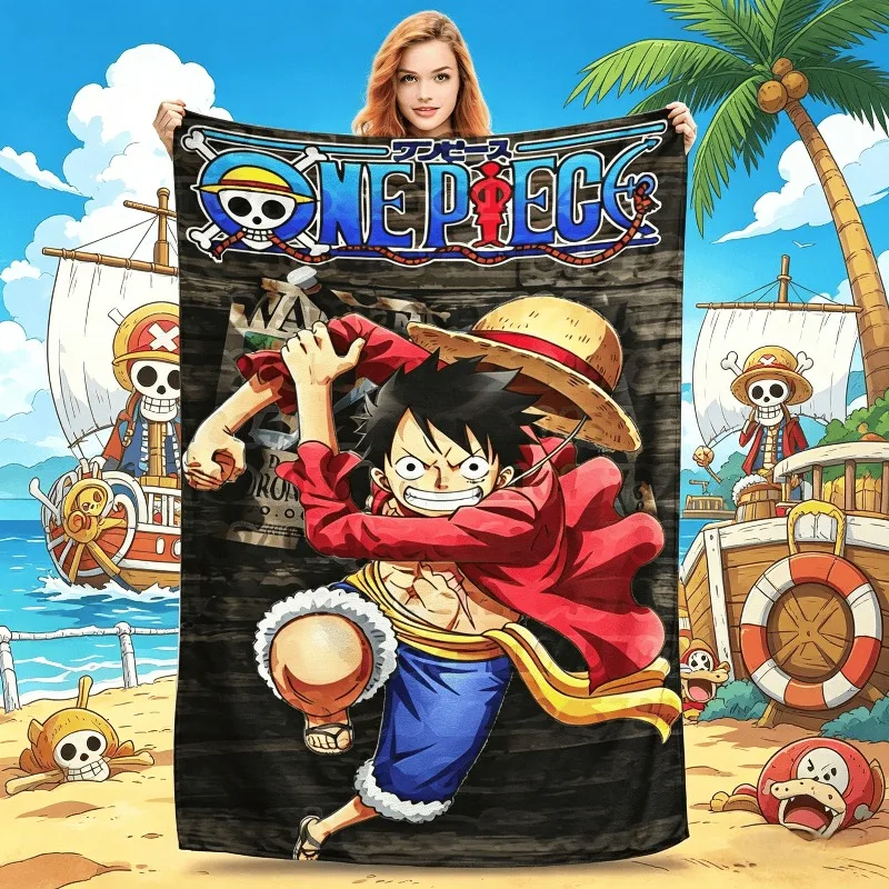 

Плед Luffy One Piece для дивана, мягкий плюшевый плед 50x60 дюймов, покрывало разных размеров для всех сезонов