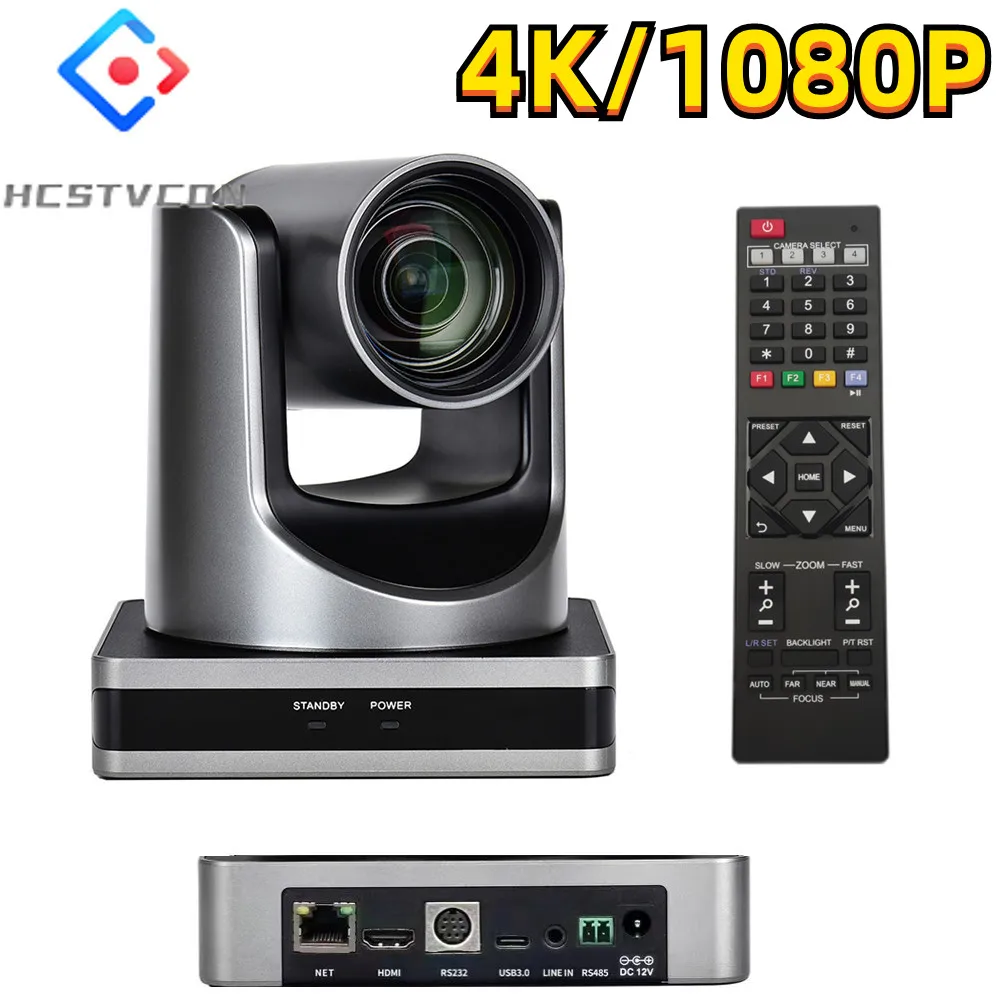 

Video Conference PTZ Camera 4K/1080P 12X Meeting Zoom HDMI USB3.0 LAN for Office Church Educate Youtube Live Streaming Camera