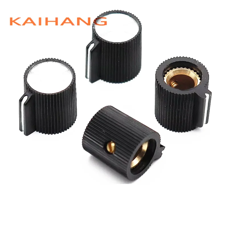 10PCS 13x14mm Plastic Potentiometer Knob Cap 6mm Round Hole Copper Core Knobs Cap for Electronic Instrument Medical Equipment