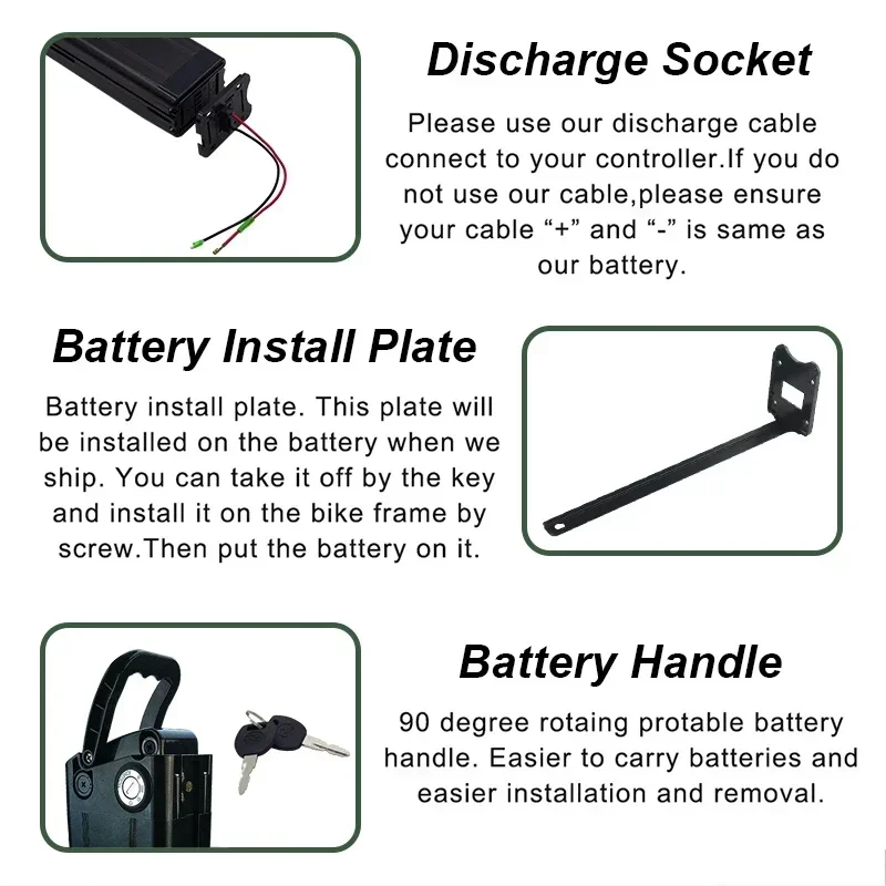 Paquete de batería de iones de litio, 36V, 30Ah, 3000mAh, para batería estilo pez plateado, con carcasa de aluminio, bloqueo antirrobo