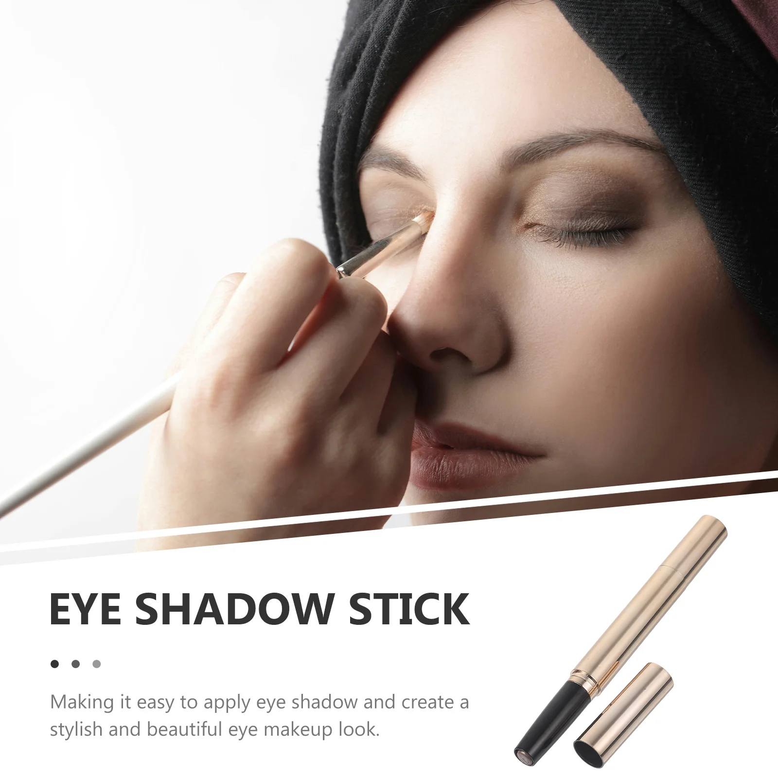 Kompakter Lidschattenstift mit zwei Spitzen, wischfester Lidschattenpinsel für Frauen, einfach aufzutragen, Farbton verblenden, Eyeliner-Look definieren