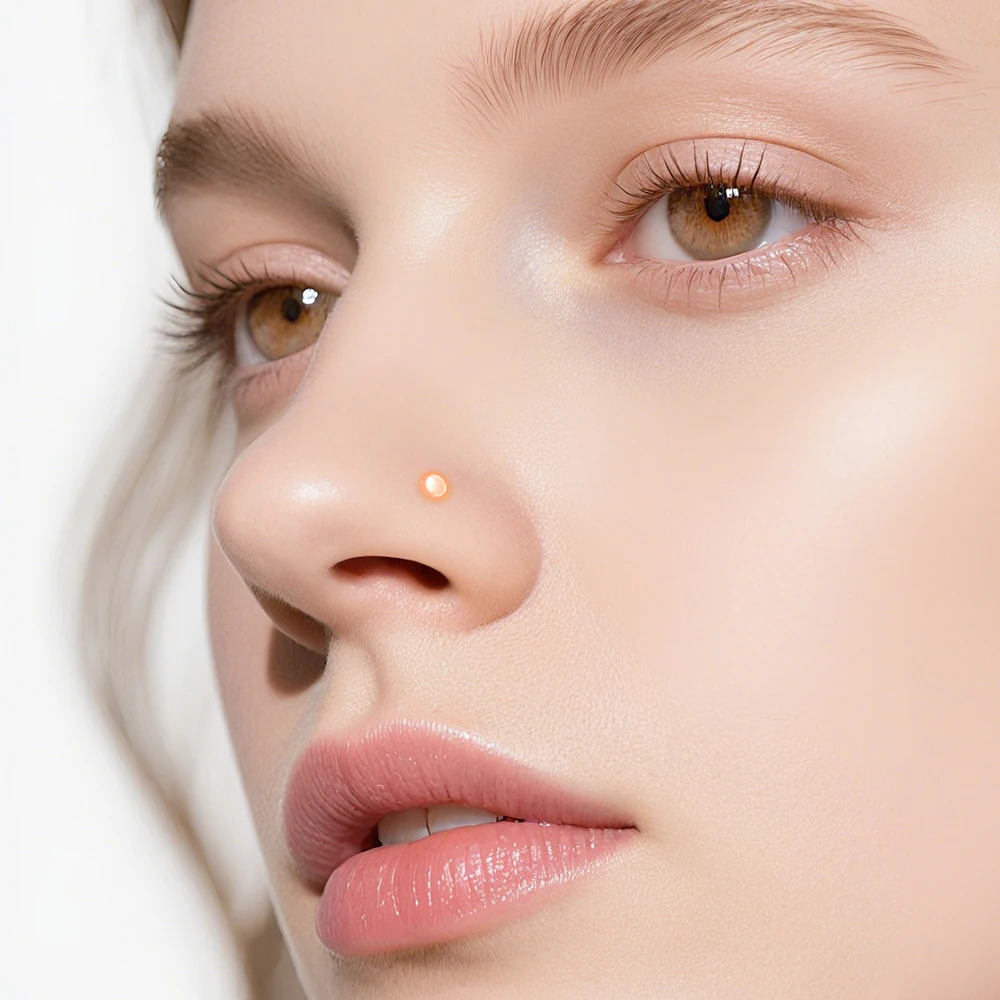 1/5PCS Flesh Invisibility Glass Piercing Labret Straight/Bent FlatBack Nose Lip Belly Ring Ear Cartilage Lobe Piercing Jewerly
