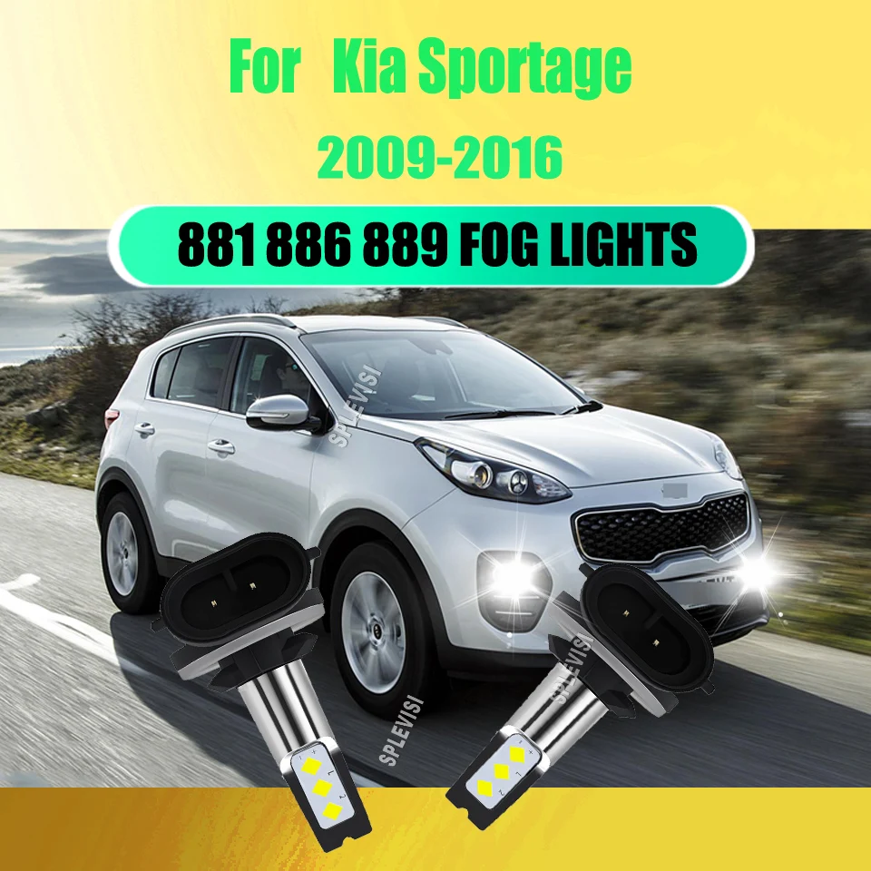 

The advanced LED csp chips of the 881 led fog lights 6500K White Color For Kia Sportage 2009 2010 2011 2012 2013 2014 2015 2016