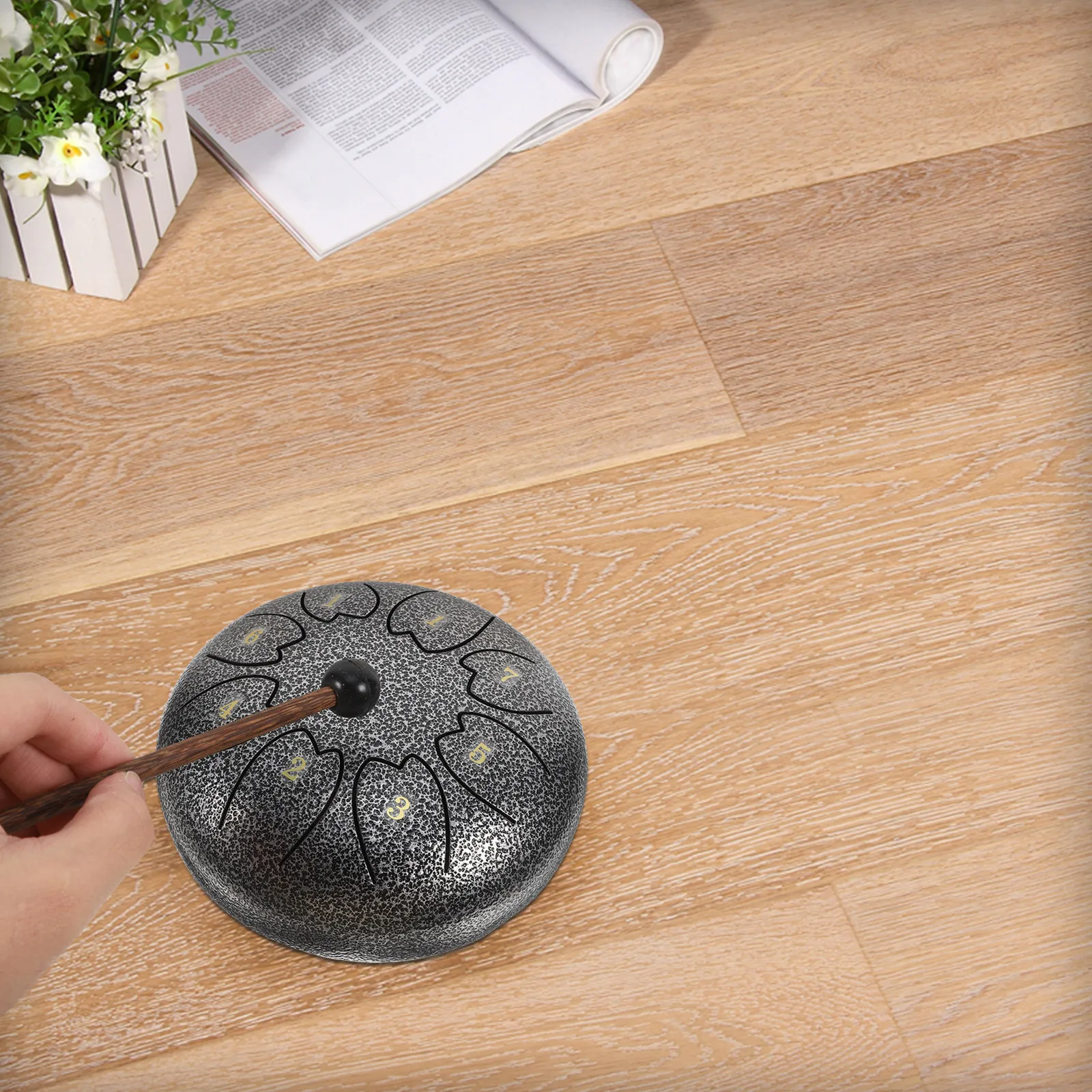 

1 Set 6 Inch Steel Tongue Durable Carbon Steel Musical Instrument For Kids Music Education Yoga Meditation Handpan