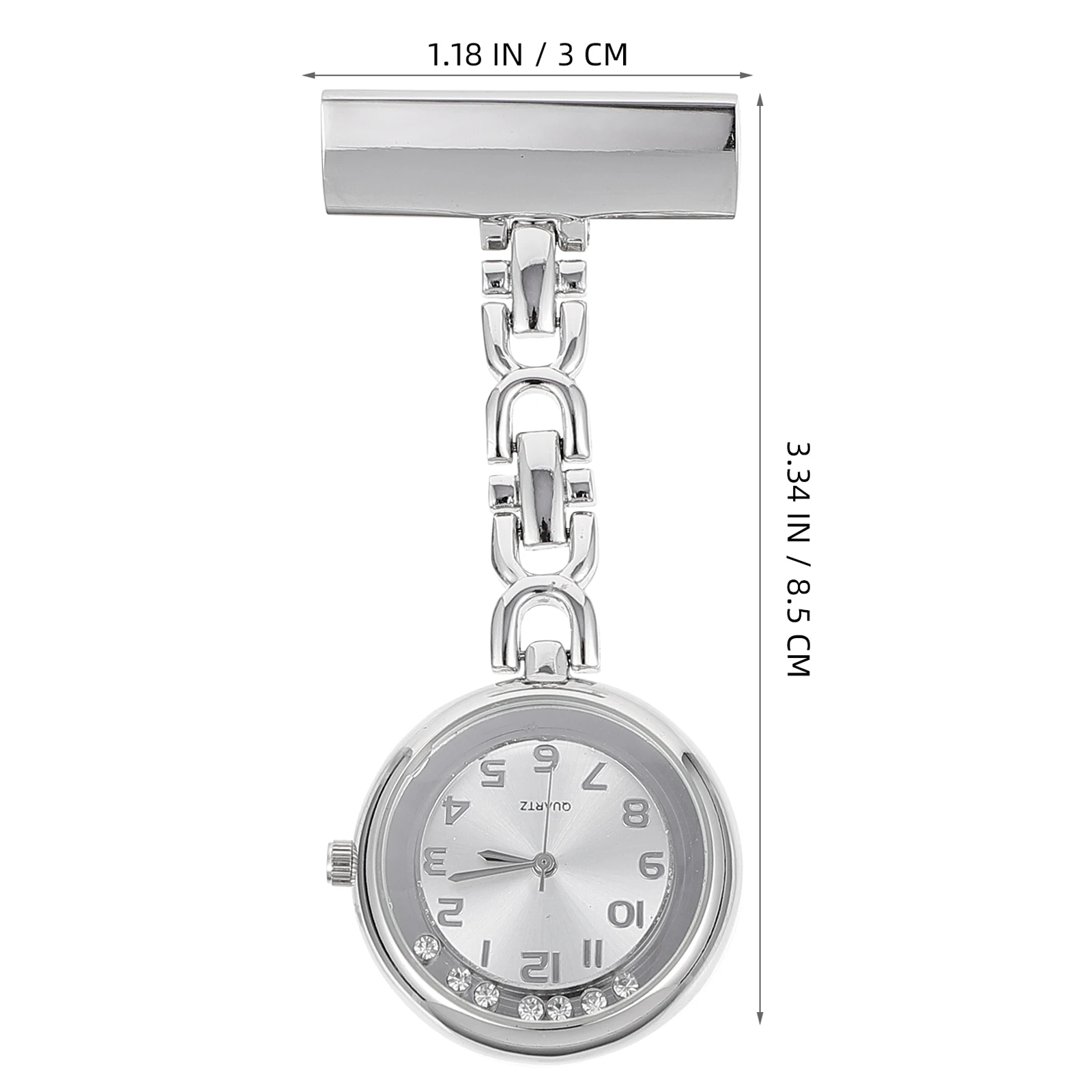 

Rhinestone Watches for Women Nurse Watch Silver Telescopic Chain Quartz Alloy Practical Fashion Nurses