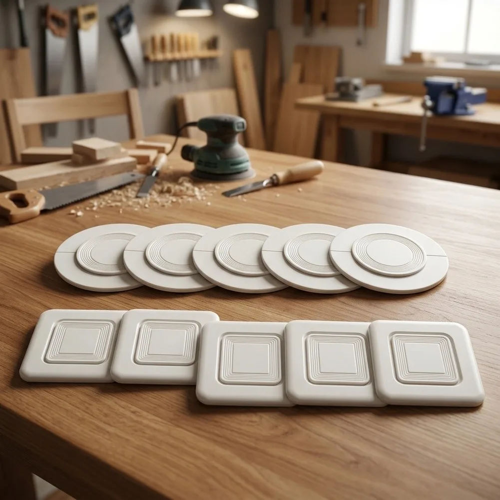 Air Conditioner Hole Cover Kit: 5 Square & 5 Round Waterproof Plastic Plates Wall Gaps For HVAC Installation