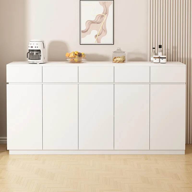 Edge cabinet integrated storage against the wall, living room light luxury storage, kitchen bucket, modern simple tea