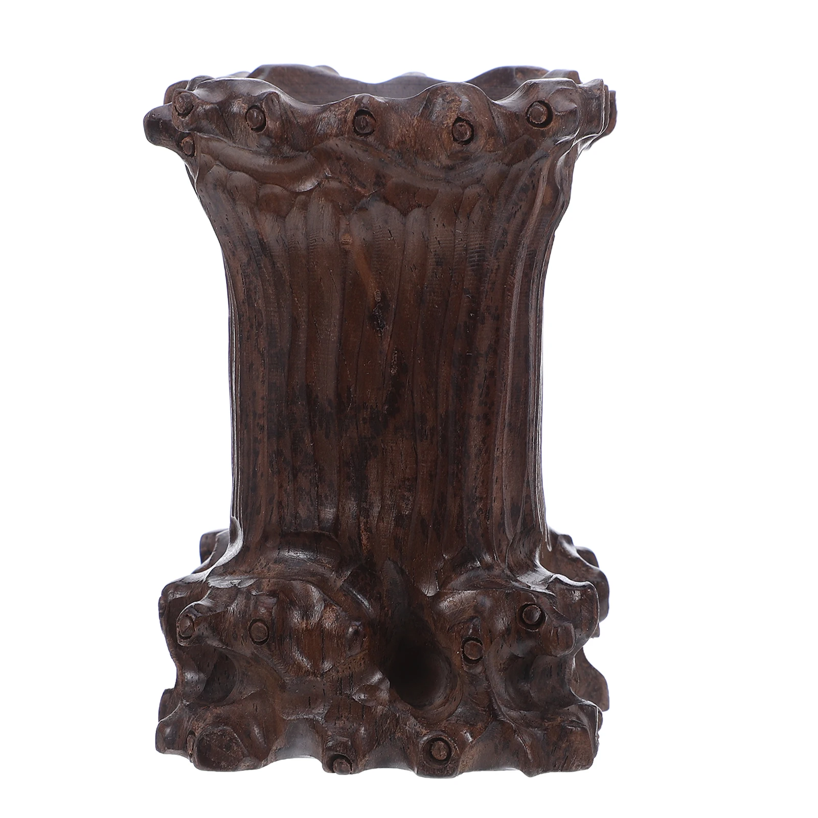 

Wood Crystal Sphere Display Stand Root Carving Design Secure Concave Base For Home Office Decor Artisan Craftsmanship Natural
