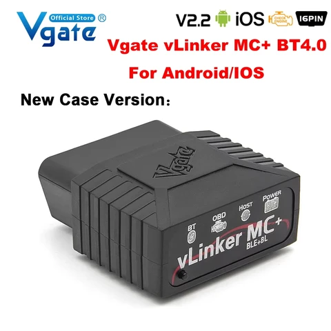 Автосканер Vgate VLinker MC+ ELM327 V2.2 Bluetooth 4.0 для BMW, для AUDI, для Android/IOS, диагностический инструмент OBD2, сканер OBD 2