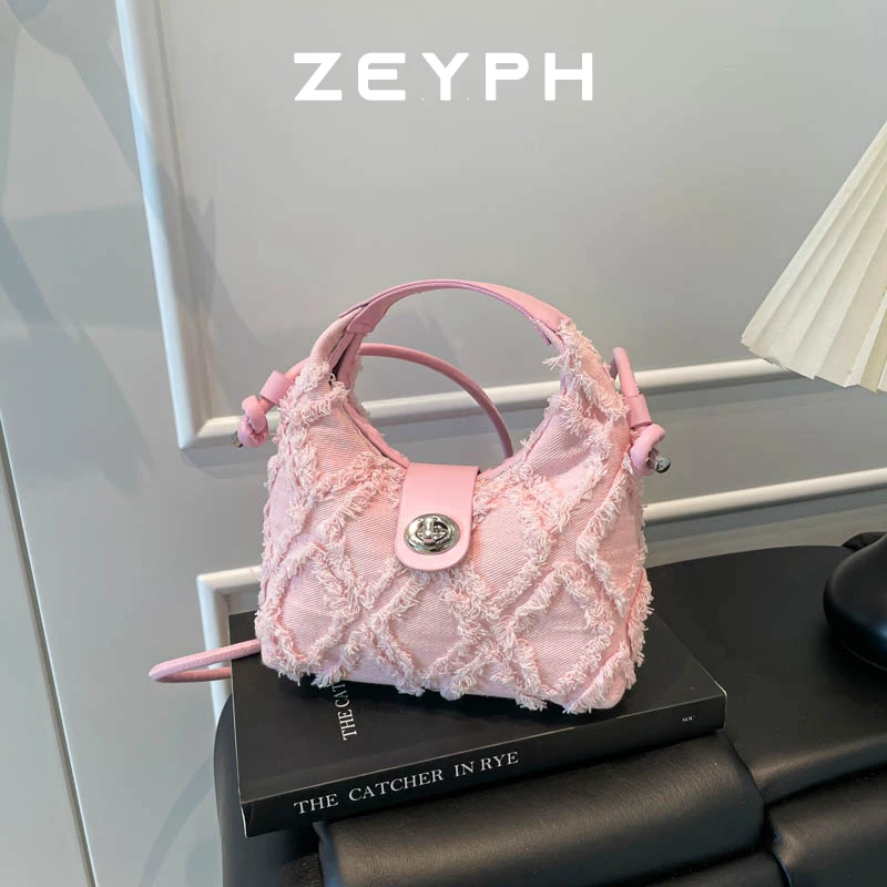 

Zeyph Single-shoulder denim tote bag, versatile and fashionable women's handbag leisure Canvas bag