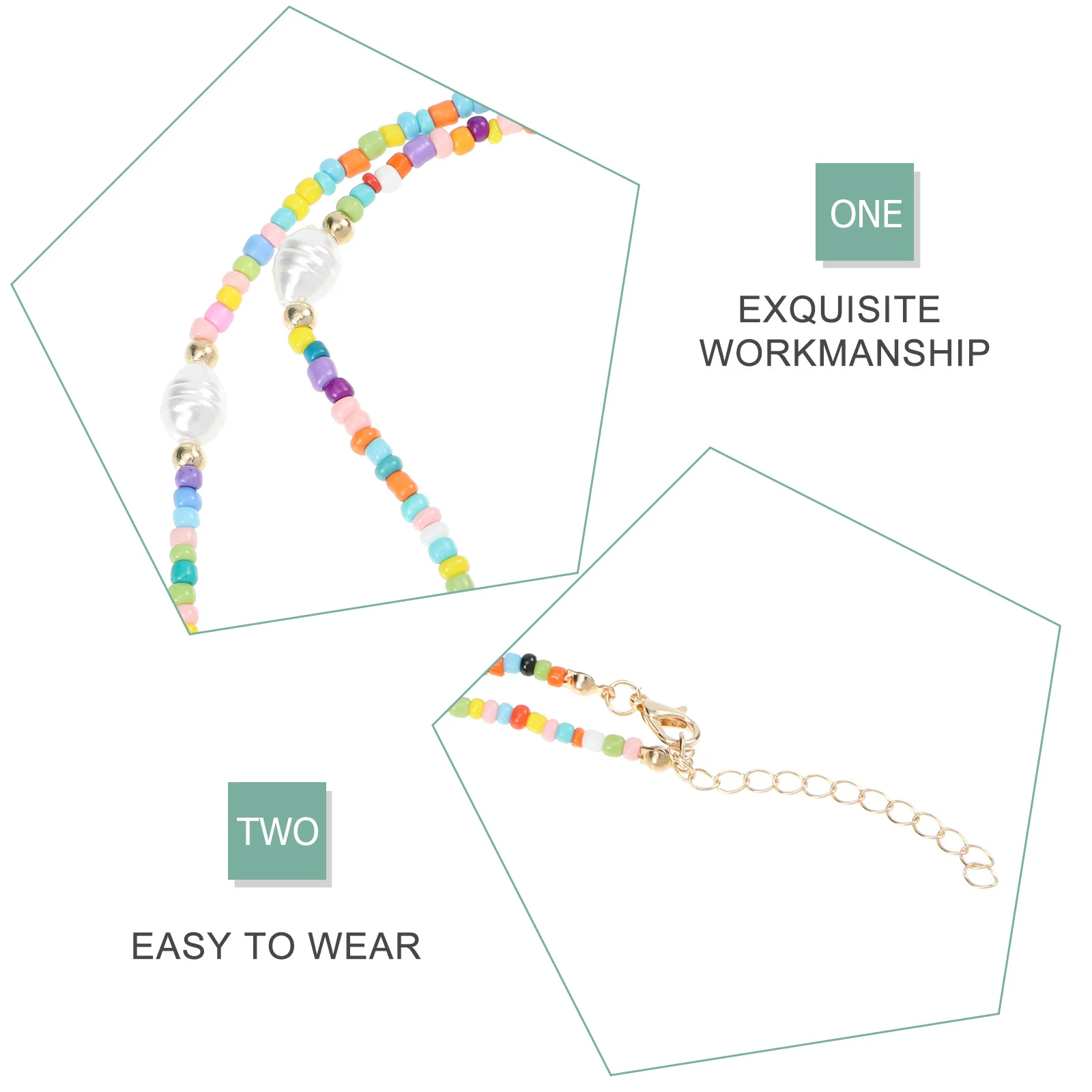 الخرز الملون رسالة قلادة البوهيمي نمط المختنق مجوهرات النساء أنيقة الإكسسوارات هدية البوهيمي عقد من اللؤلؤ