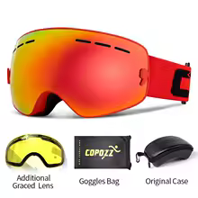 גוגלס COPOZZ GOG-243 לילדים עם הגנת UV400 מקסימלית ונרתיק אחסון קשיח