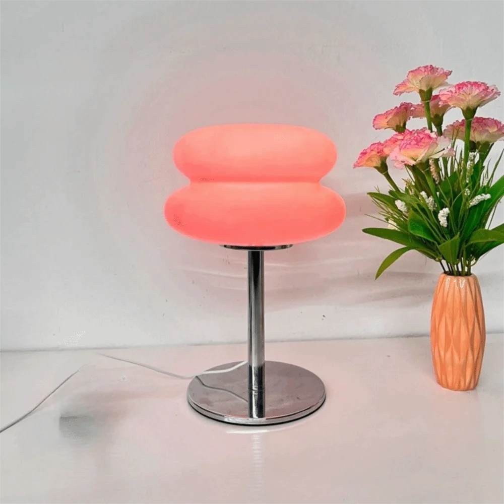 

Прикроватный декор, пластиковая светодиодная настольная лампа, тройное затемнение, кремовый цвет, настольная лампа Macaron, USB-разъем, ночник, исследование