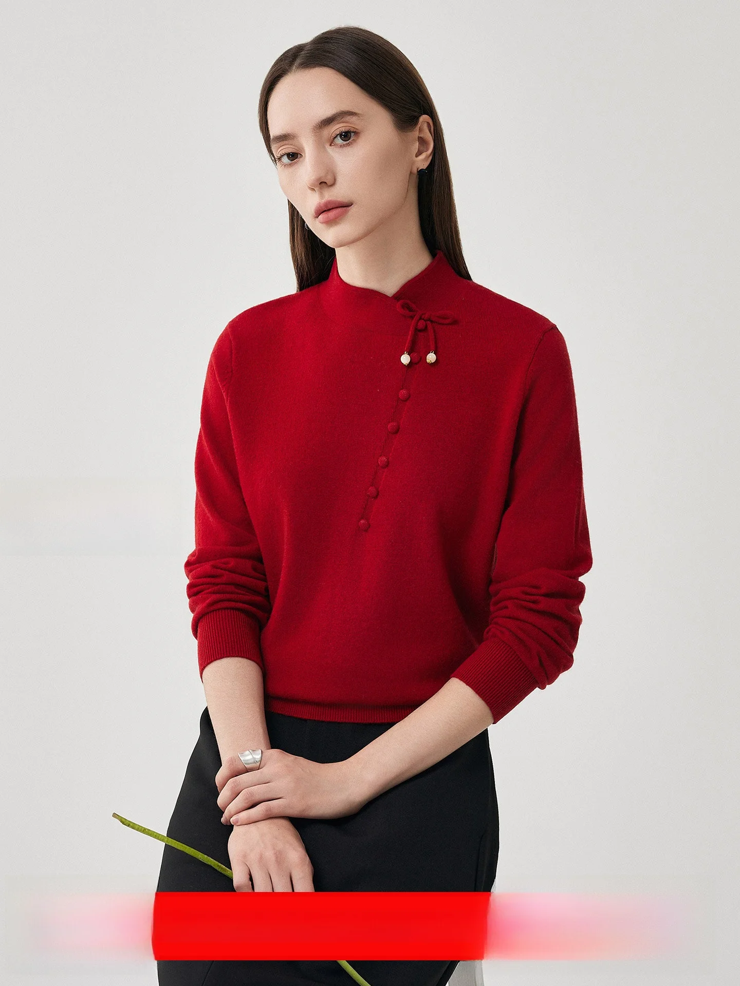 

Zhaojun, новинка 2023 года, шерстяной вязаный свитер Sle 00, модный воротник, осенне-зимний трикотаж, женская мода