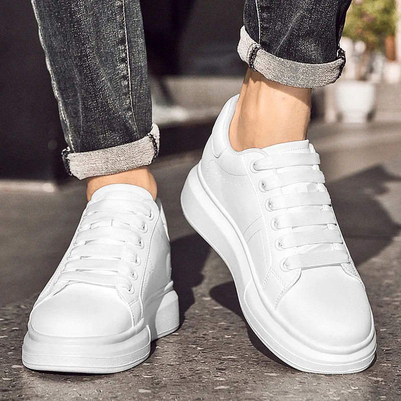 أحذية رياضية مكتنزة للرجال مع ارتفاع معزز لزيادة 6 سم أحذية رياضية كاجوال مقاس كبير 36-46