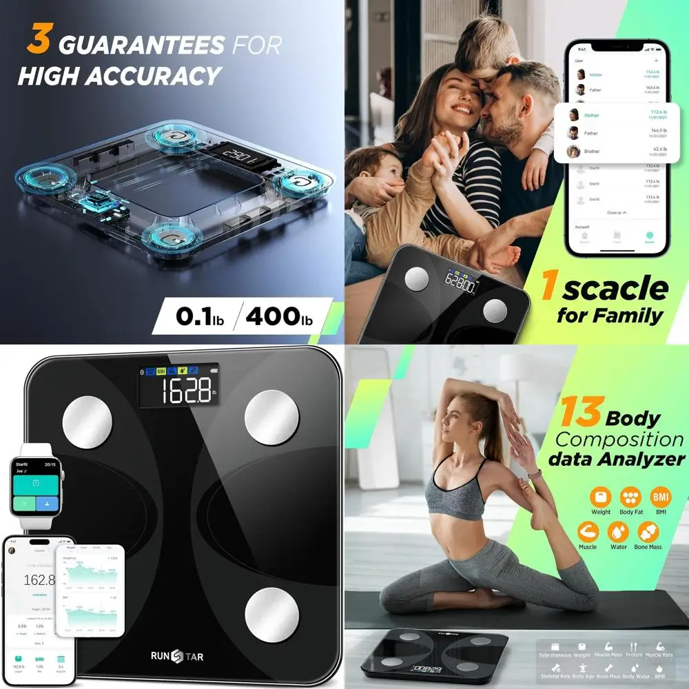 

Digital Body Fat and Weight Scale with Large Display, 13-Feature Analyzer, Syncs with App, FSA/HSA Eligible