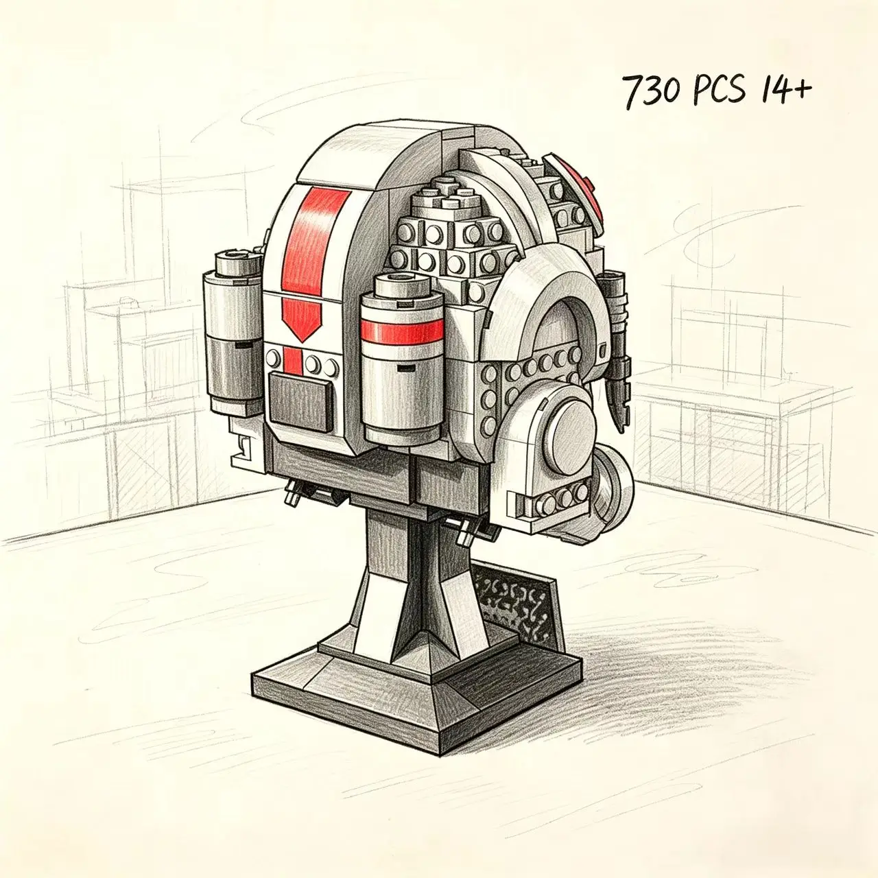 The new MOC Driver’s Helmet 730PCS Assembly Desktop Collectible Figurine is perfect for holiday gifts.